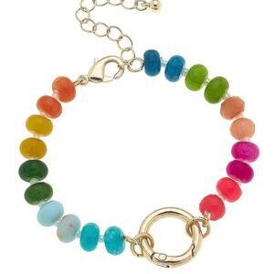Lucy Rainbow Gemstone Charm Bracelet Base